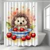 Ponytail Cherry Washable Dirt-Resistant Shower Curtain Shower Head Waterproof Polyester Bath Curtain For Home Decor Accessories