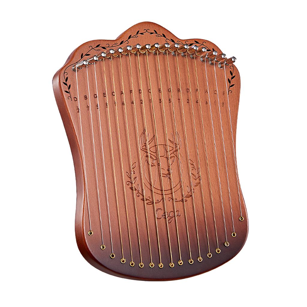 Harpă liră cu 17 coarde Instrument muzical cu coarde pentru harpă portabilă din lemn masiv de fag cu cheie de acord