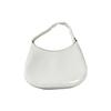 Tory Burch Emerson Double T Logo Zipper Closure Leather Crescent Bag Hobo Handbag Women Handbags White 139327-137