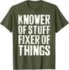Knower of Stuff Fixer of Things Funny Fathers Day Dad TShirt Y2k Unisex Clothes Letter Print Saying Tee Husband Daddy Novelty Gift