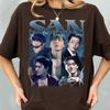 San Ateez Vintage 90er Retro T-Shirt, Kpop Grafik T-Shirt
