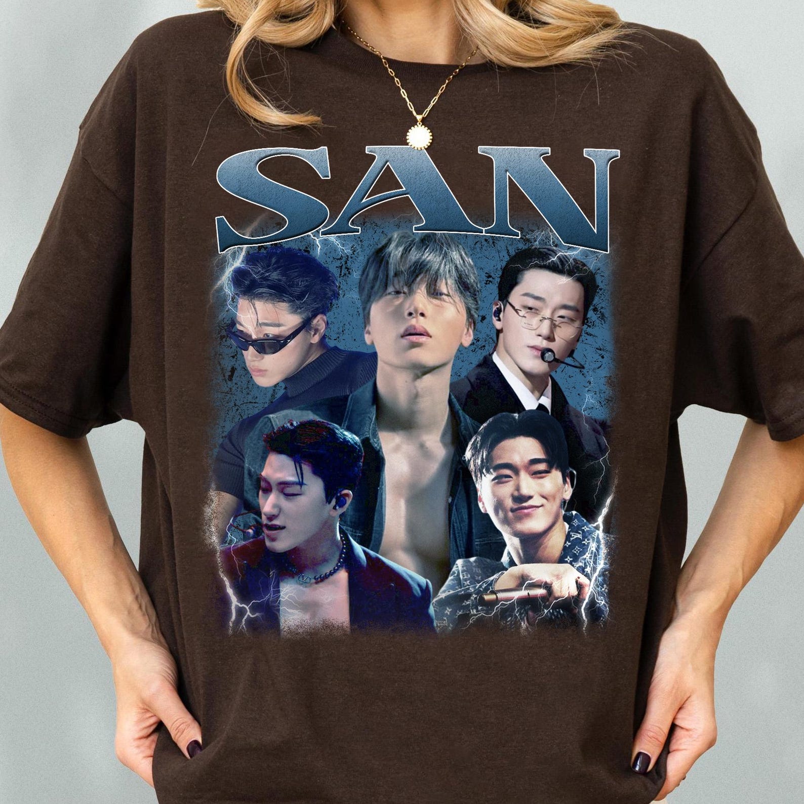 San Ateez Vintage 90s Retro T-Shirt, Kpop Graphic Shirt M