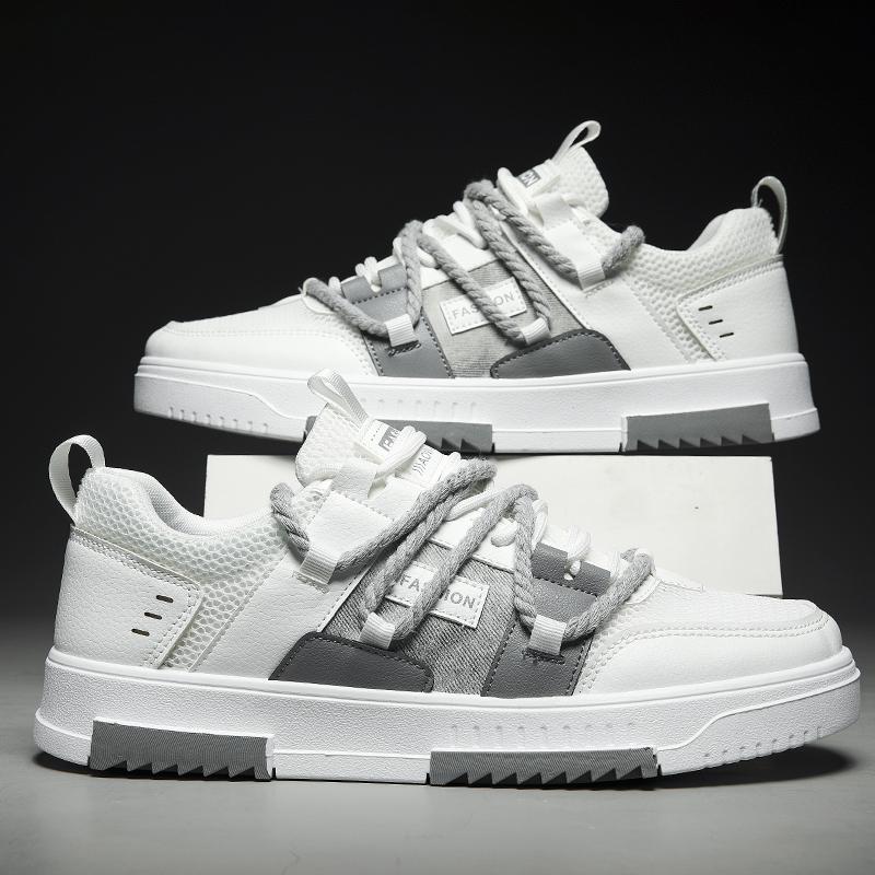 Mode PARZIVAL Neue Herren-Sneaker Freizeitschuhe Schnürschuhe Weiß Vulkanisierte Schuhe Atmungsaktive Flache Schuhe Zapatos De Hombre Dropshipping