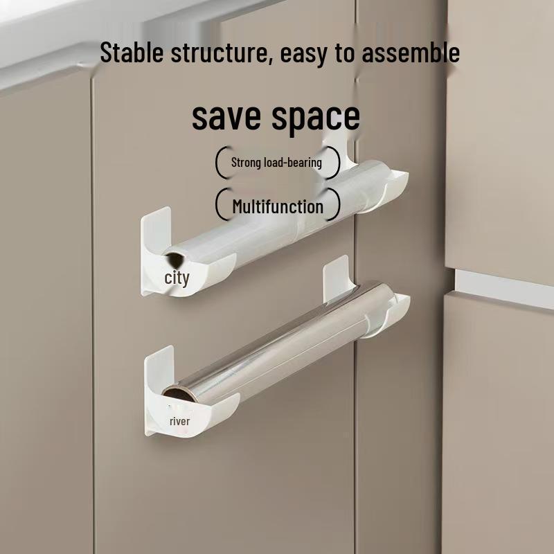 Multifunctional Storage Shelf for Umbrellas, Trash Bags, Cling Film, and Rolling Pins - Punch-Free Installation