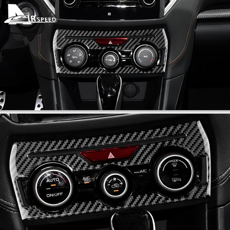 For Subaru Crosstrek 2018- Impreza 2017 2018      Soft Carbon Fiber Sticker Car Central Volume AC CD