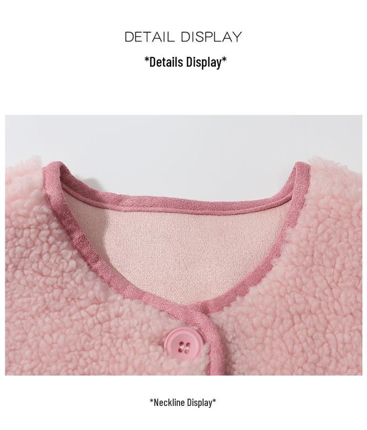 Suéter Chaleco de Punto Forrado de Polar para Niñas Invierno 2025