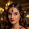 European And American Multi-Layer Water Drop Hair Chain Bohemian Ethnic Wind Rhinestone Hair Accessories Sexy Headband Hair Chain