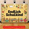 2D-Hintergrund „Endlich Schulkind“ für die Einschulungsparty