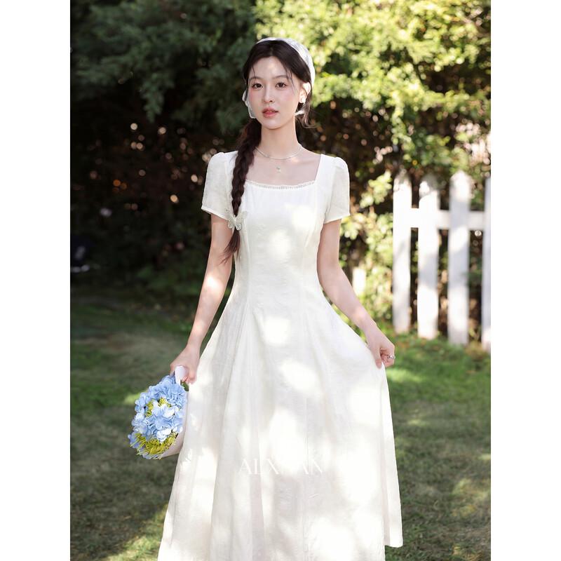 Women's Elegant A-Line Short Sleeve Midi Dress