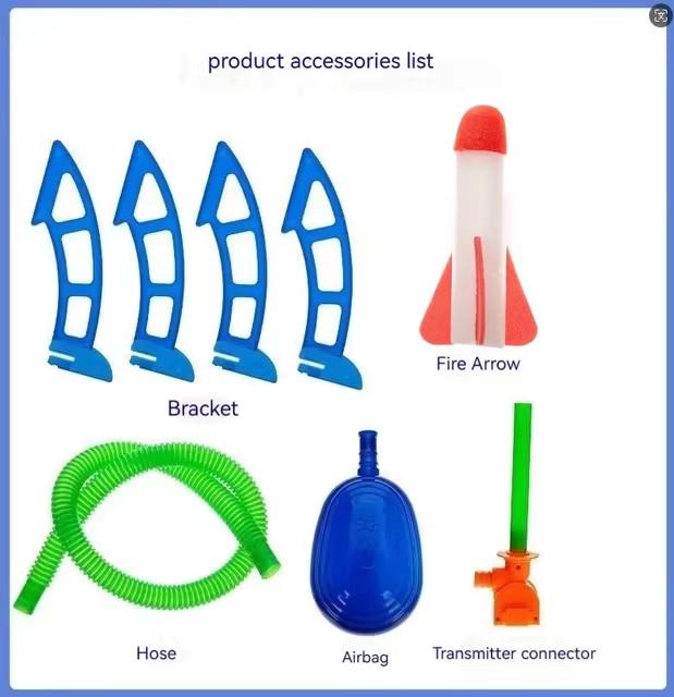 Fusée à Air pour Enfant Lanceur à Pompe à Pied Fusées Planantes Pressurisées à l'Air Jouets d'Extérieur Ensemble de Jeu pour Enfant Jeux de Saut Sportifs Jouet Pour Enfants