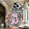 Phone Case: 2D Flat Suitable for iPhone 18 17 16 15 14 13 Pro, Transparent Four Corner Protective Case, Pink Beast, Christmas and Halloween Gifts