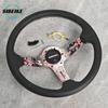 JDM Sakura Flower Spoke Steering Wheel 14inch Modified Car Sports Drift Steering Wheel for Universal