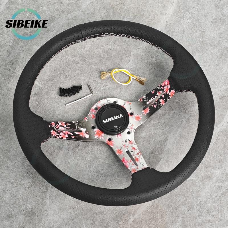 JDM Sakura Flower Spoke Steering Wheel 14inch Modified Car Sports Drift Steering Wheel for Universal