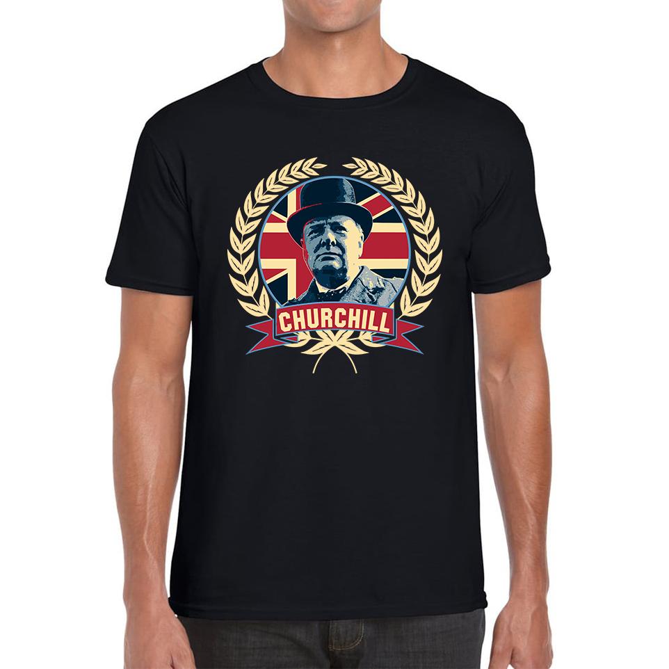 

Sir Winston Churchill Prime Minister of the United Kingdom Unisex Mens T Shirt Womens Tops Tees L
