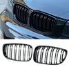 1 Paar Auto Frontstoßstange Nierengitter Für BMW E81 E87 E82 E88 128i 130i 135i 2008-2013 Glänzend Schwarz Doppellinie Renngitter