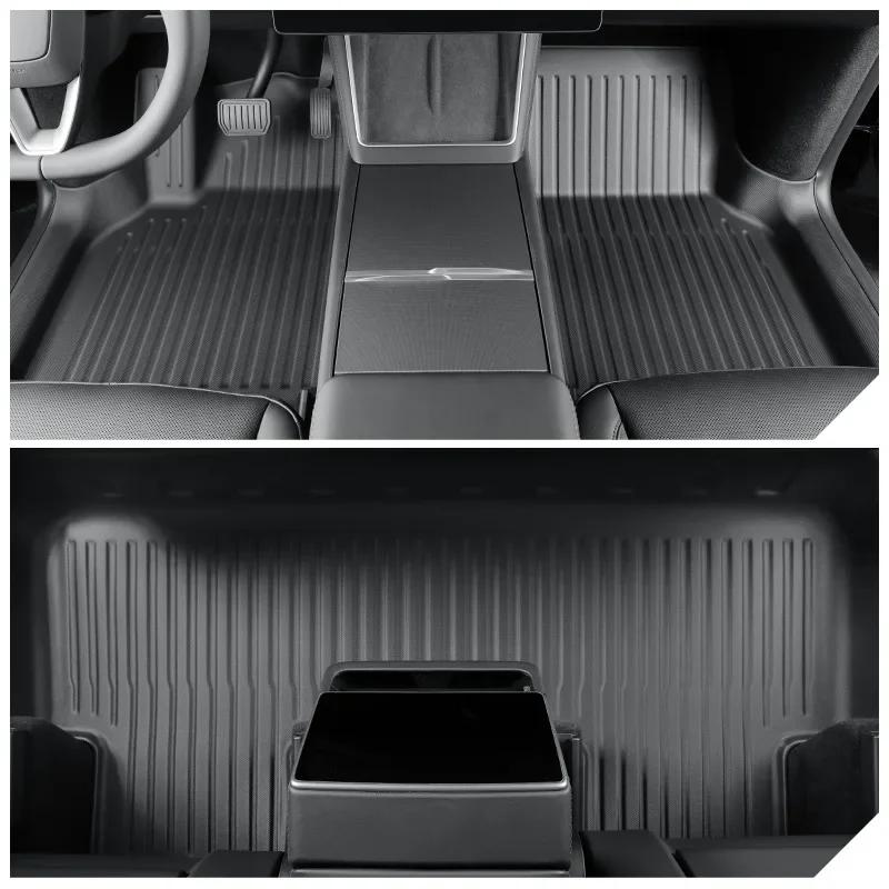 Car Trunk Mat Luggage Mat TPE Waterproof Anti-Slip Set Floor Liner Mat for Tesla Model Y Juniper 2025 Model 3 Highland 2025
