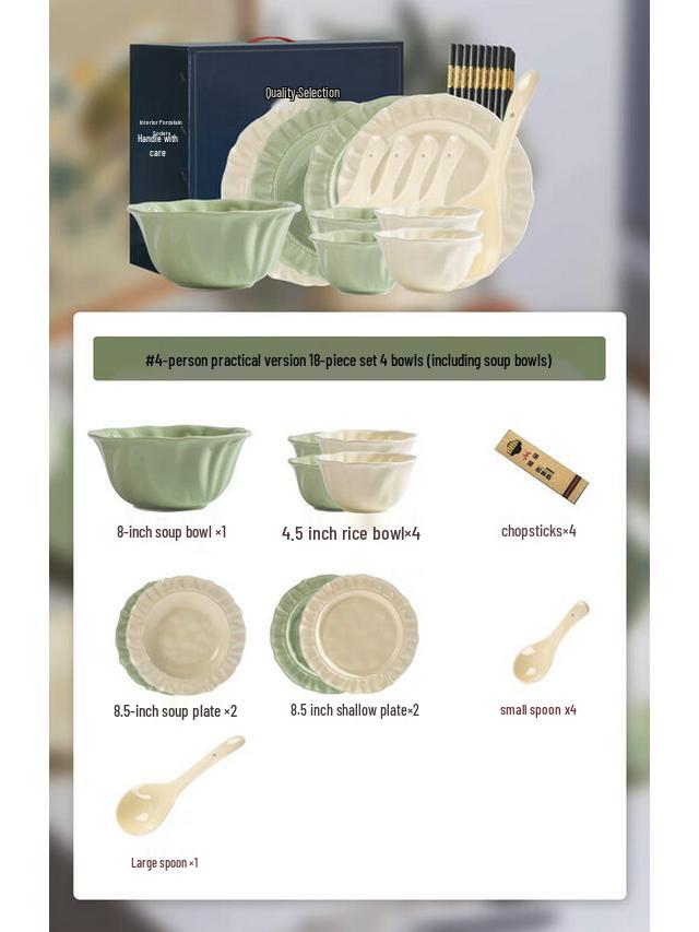 Mod Lanka 18-Piece Floral Ceramic Dinnerware Set with Casserole