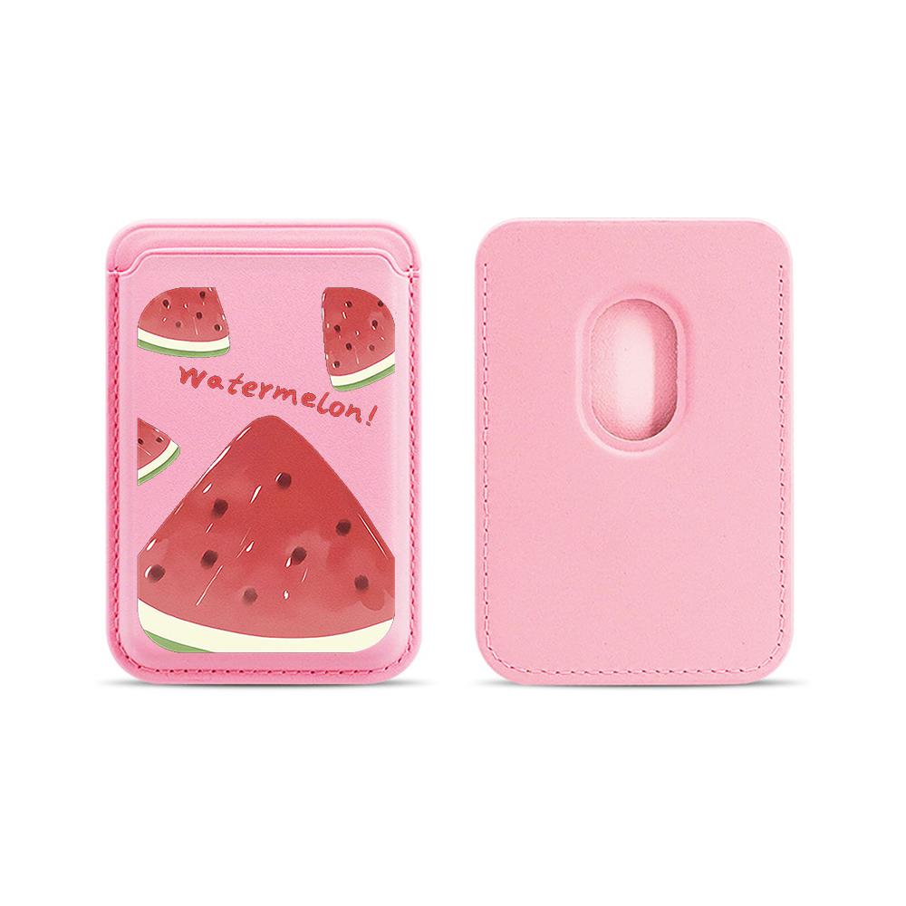 Summer Fruit Watermelon Leather Phone Wallet Case For Magsafe Magnetic Slim Back Pocket Shockproof Durable Stylish Cover