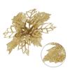 Christmas Glittering Poinsettia Decorations 2025 Celebration Hollow Flower Materials Christmas Tree Pendant Decoration 9cm