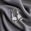 Milky Opal Gemstone 925 Sterling Silver Jewelry Handmade Dangle Earrings 1.60" EE-49-17