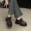 Thick-soled Thick-heeled Lace-up Jk Small Leather Shoes for Women's 2025 Autumn New British-style Small Loafers Popular Single Shoes