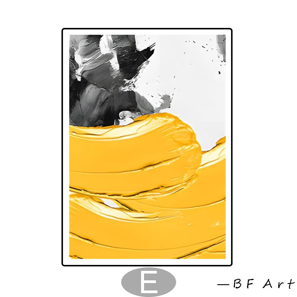 Abstract Art Colors Black Yellow Blue White Orange Home Decor Canvas Painting Wall Art Poster Prints Pictures Living Room Murals
