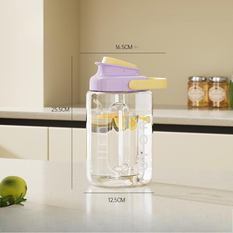 

Refrigerator Water Bottle With Faucet Large Capacity Cold Bubble Bottle For Household Use Cold Water Kettle Juice Bucket 2.2L фіолетовий