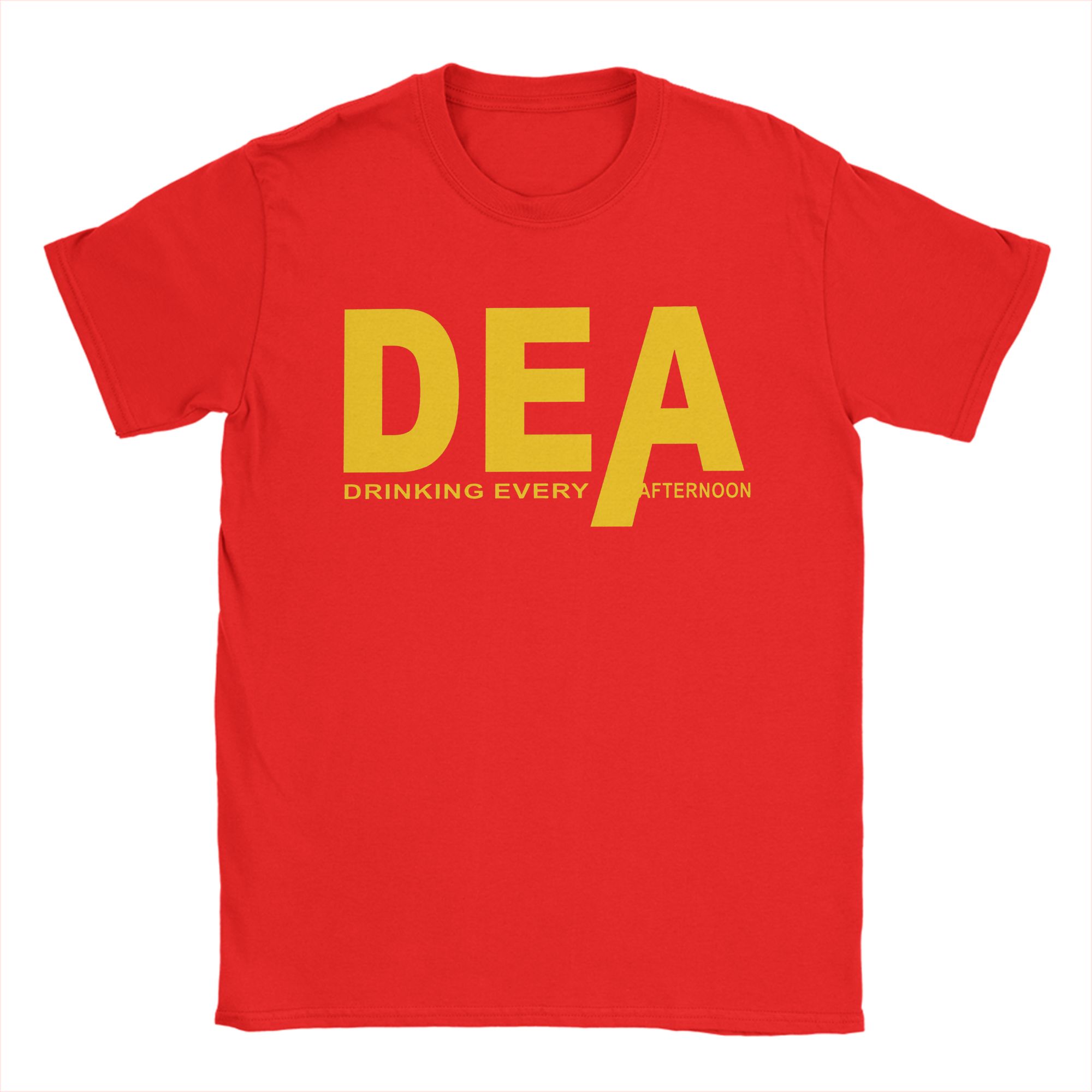 

Vintage DEA Drinking Every Afternoon TShirts Unisex O Neck Cotton T Shirt Short Sleeve Tees Plus Size Clothing S
