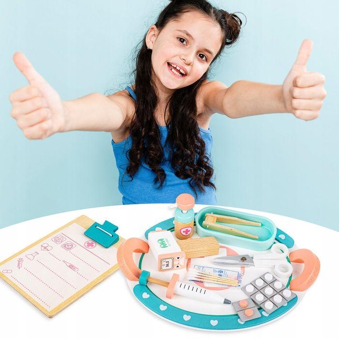Coffret docteur en bois pour enfants avec accessoires - Kinderplay (KP2940)