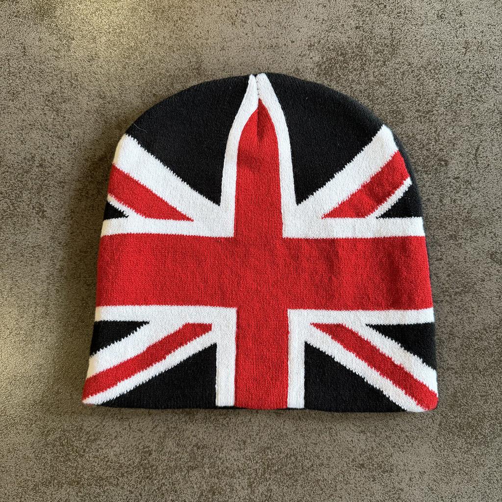UK-Muster Strickmütze für Herren Damen Stilvolle Warme Wintermütze