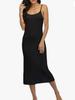 European and American Long Camisole Dress with Adjustable Straps – Soft, Round Neck Nightgown