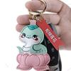 Spring Festival Cartoon Lotus Pendant Good Luck New Year Key Ring Fashion Snake Keychain  Bag Charm