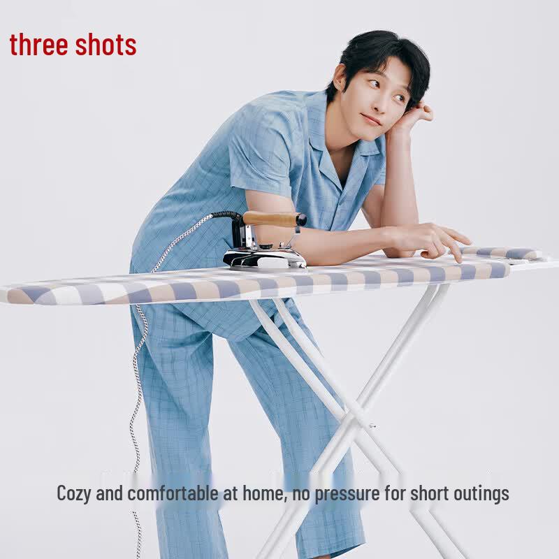 Sanqiang Men s Cotton Plaid Short Sleeve Pajama Set 2XL