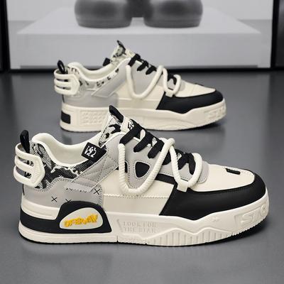 Herenschoenen Nieuwe Ademende Witte Schoen Heren Koreaanse Stijl Trendy Veelzijdig Dikke Zool Sport Casual Sneakers Boardschoenen Mix Kleur