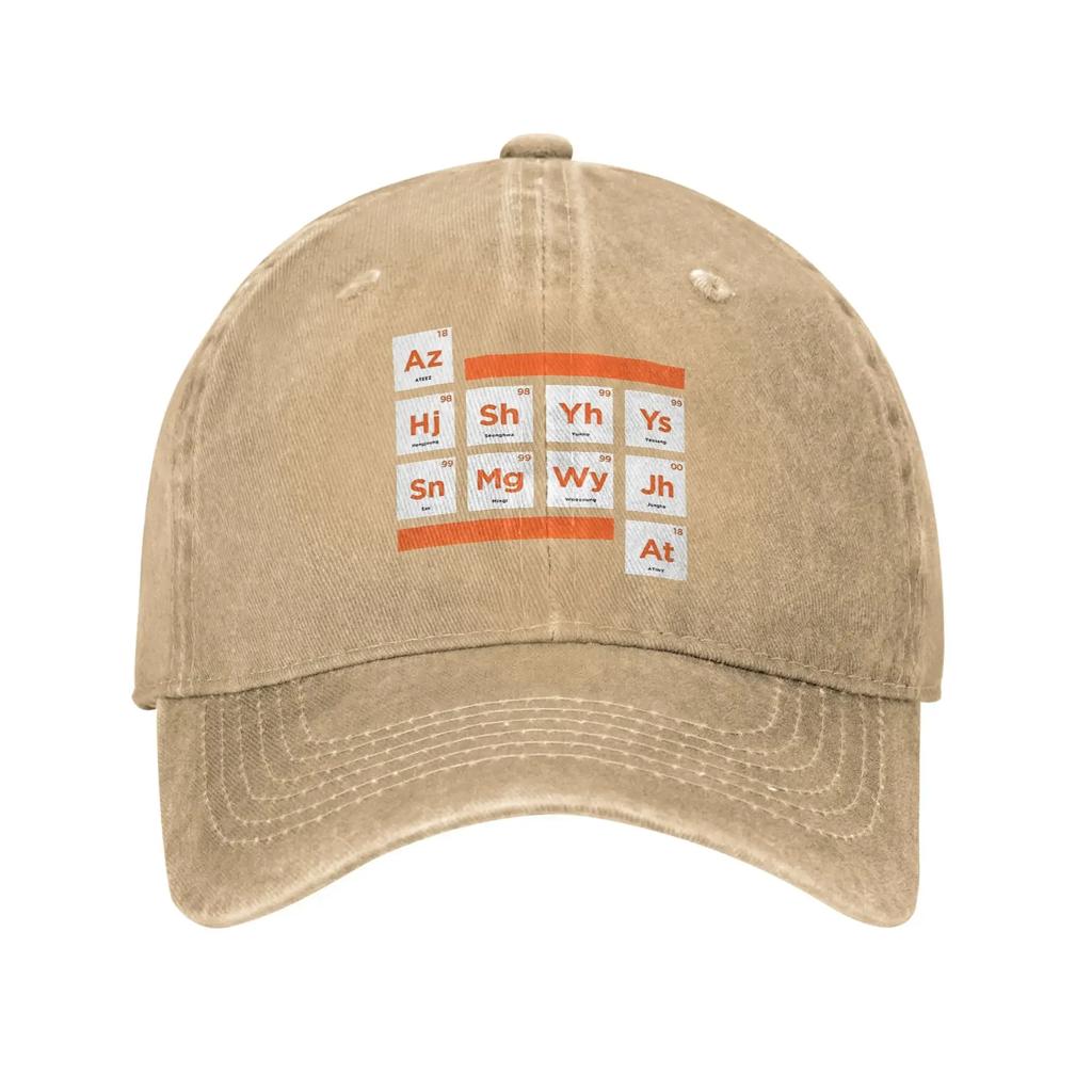 ATEEZ Periodic Table Casual Baseball Cap Summer Trucker Hat Sunscreen Outdoor Sports Unisex Unisex Street Style Baseball Caps