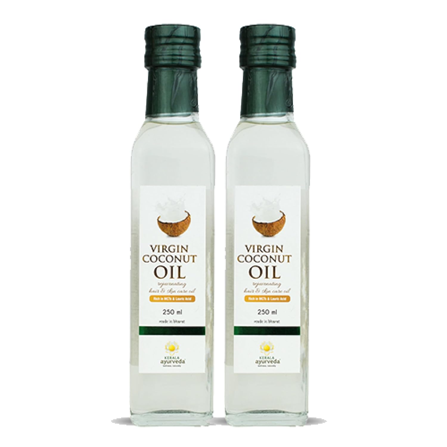 

Kerala Ayurveda Virgin Coconut Oil 250ml X Pack of 2 | Cold Pressed Hair & Skin Moisturizer Edible Grade