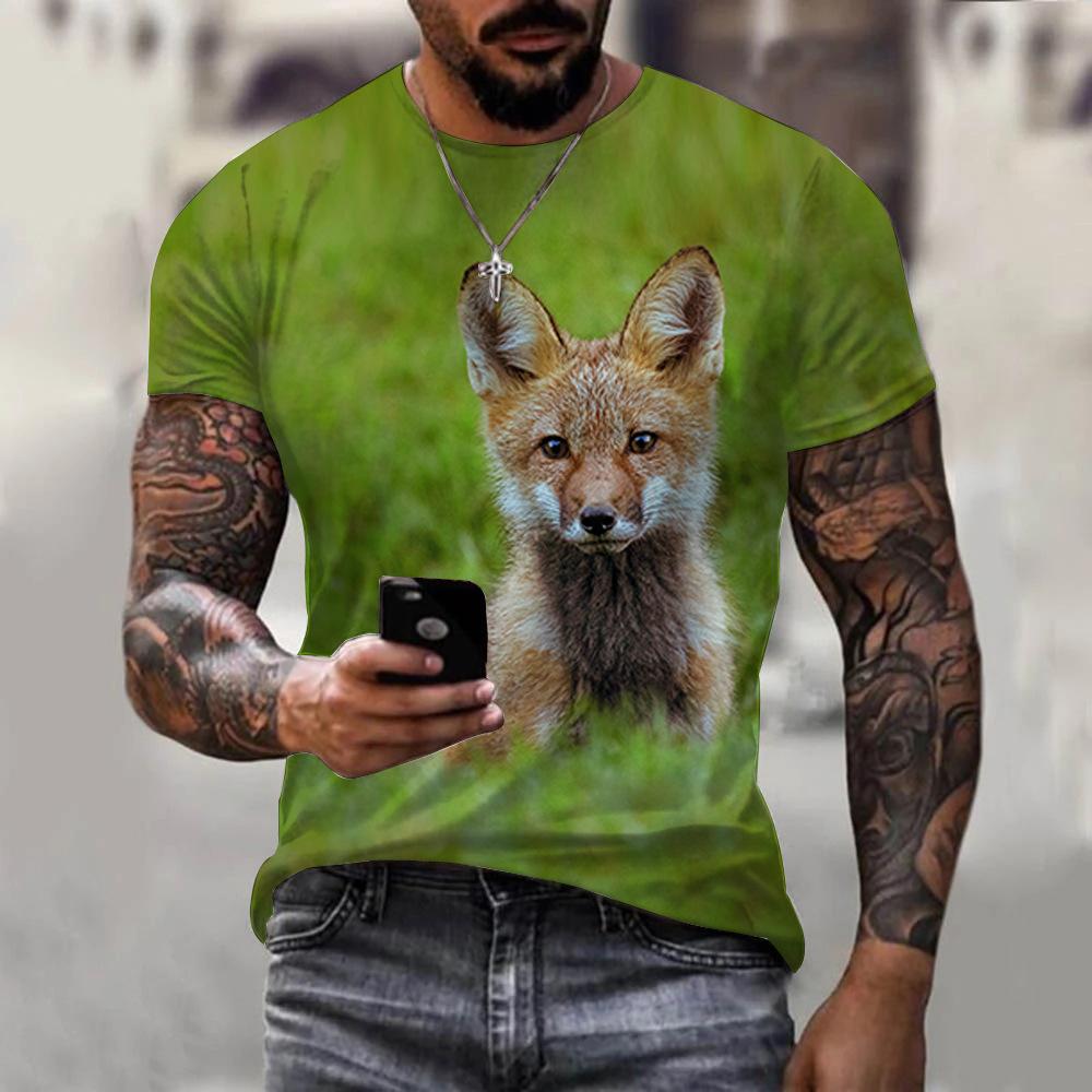 

Men s Animal Print Crew Neck Short-Sleeve T-Shirt - Breathable, Stylish & Trendy 6XL