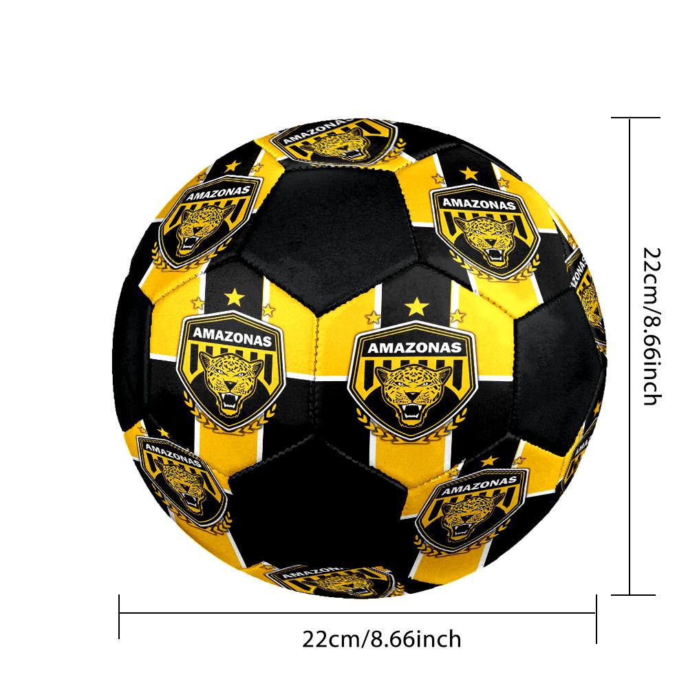 AMAZONAS FC Indoor Soccer Ball Colorful All Ages Size 5 Machine Stitched PVC Competition Ready Durable High-Bounce