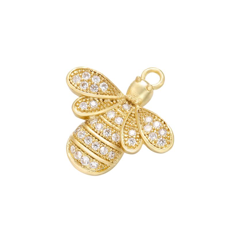 ZHUKOU Exquisite Crystal Bee Animal Pendant for Women's Necklace Earrings Jewelry Accessories model:VD525