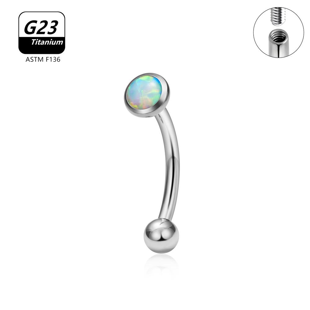 G23 Titanium ASTM-F136 Piercings Eyebrow Internal thread Eyebrow Piercings Body Zircon For Women zircon Earring
