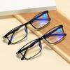 TR90 Anti-blue Light Presbyopia Glasses Men and Women Classic Vintage Square Frame Reading Glasses Fashion Farsighted Glasses +4.0