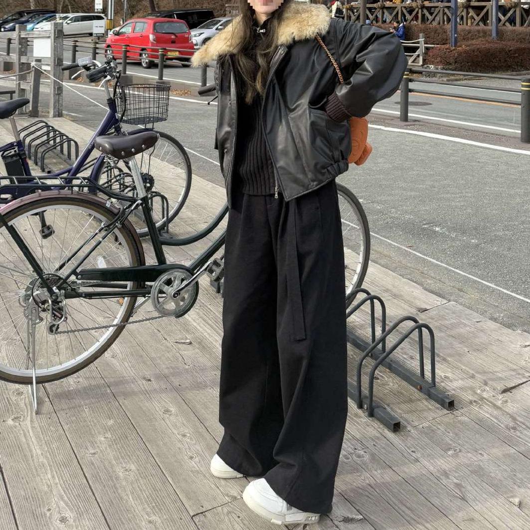 Xzz Charming Women s Lace-Up Casual Wide-Leg Pants - Designer Niche, Available in Two Colors Small