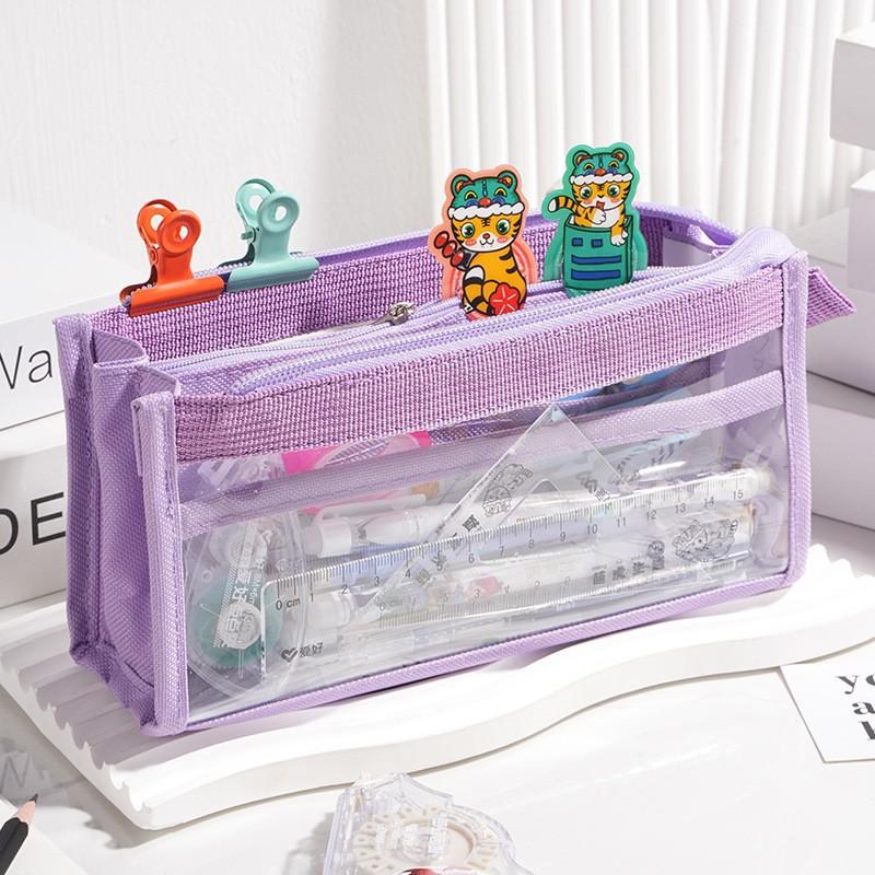 

Minimalist Transparent Pencil Case Large Capacity Multi-Layer Classification Storage Pencil Bag Student Stationery Organizer Bag