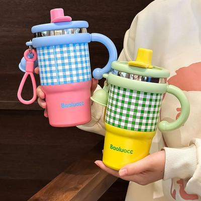 Trendy Large Capacity Insulated Cup 600ml Portable Thermal Bottle Stainless Steel Coffee Mug Gift