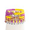 Super Bowl Game Day Bracelet Set Game Day Colorful Football Soft Ceramic Elastic Bracelet