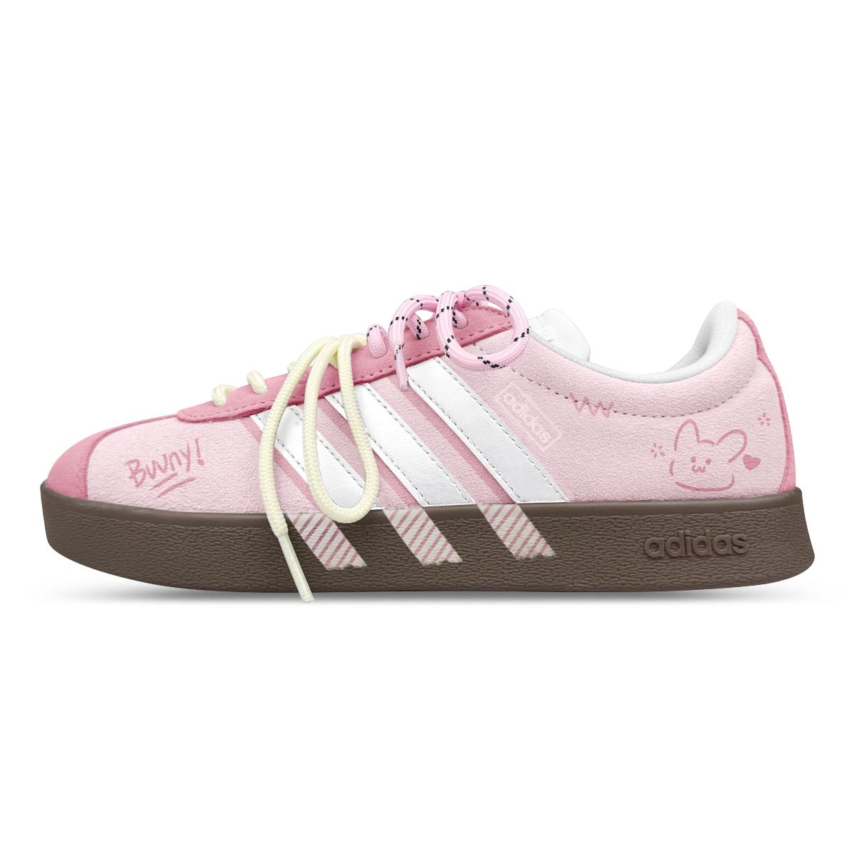 

Adidas VL COURT 2.0 Low top Skateboard Shoes Unisex White Pink HQ1802(Team47-ad) 44⅔