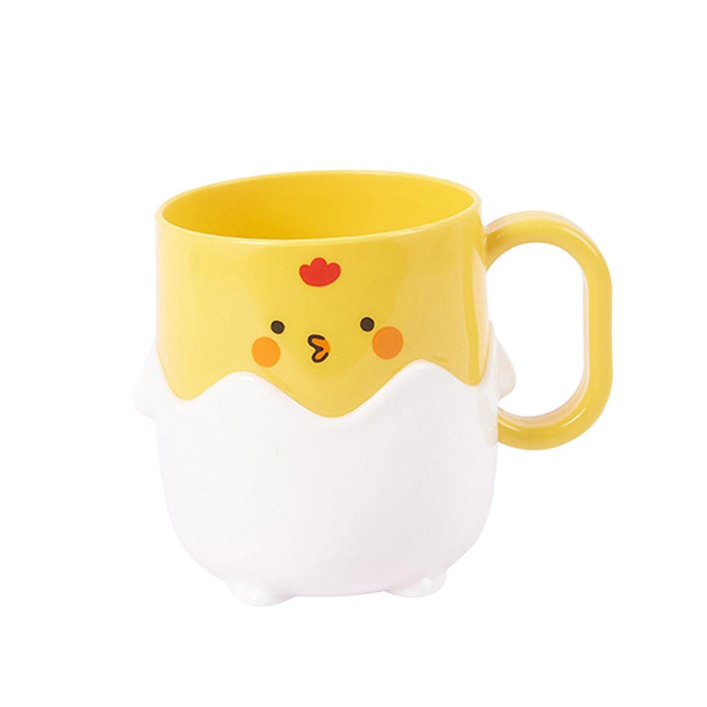 Cartoon Chicken Toothbrush Cup Creative Comfortable Handle Anti Drop Washing Cup for Child Boys Girls Kids Teens Traveling