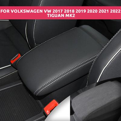 For Volkswagen VW Tiguan 2017 2018     MK2 Microfiber Leather Car Armrest Box Protector Cover Car Accessories