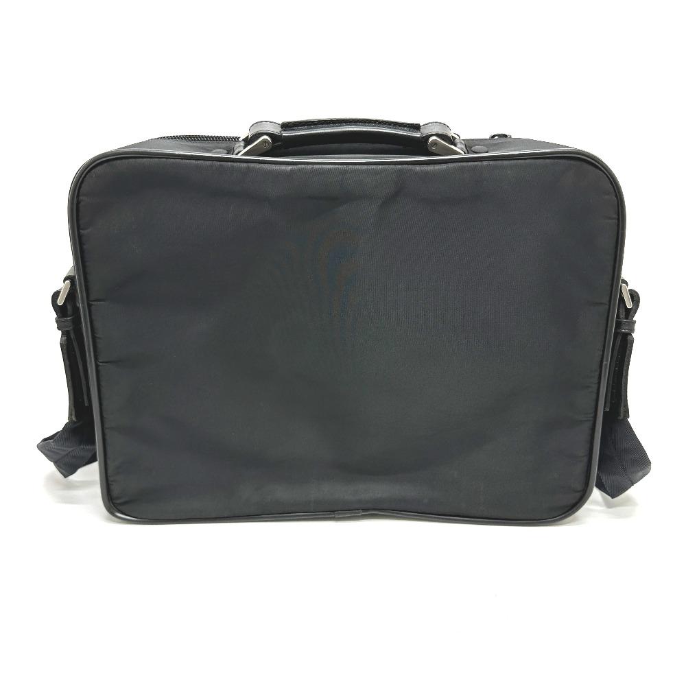 PRADA V147S triangle plate 2WAY Shoulder Bag Briefcase Business bag Nylon Black