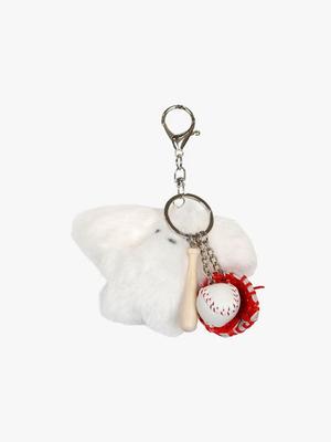 PinK PinEAPPLE LOVELY BASEBALL BUNNY keyring_WHITE